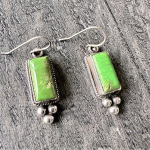 Vintage Don Lucas Sterling Silver and Gaspeite Earrings
